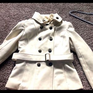 Black Rivet White Peacoat